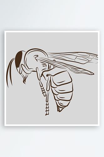 卡通自然界手绘昆虫黑白线稿AI矢量插图
