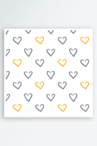 爱心情人节无缝底纹花纹背景图案AI