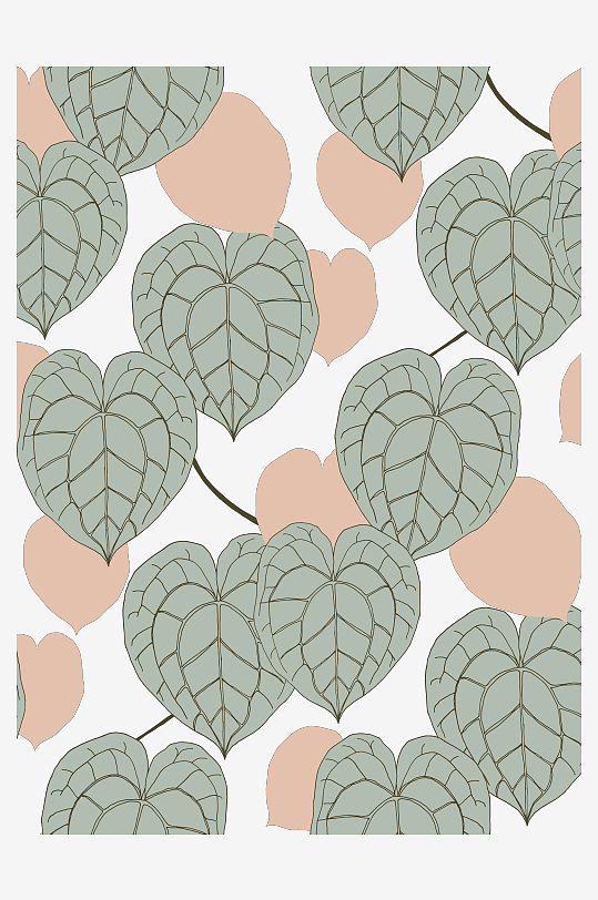 热带植物树叶矢量背景底纹纹理-众图网