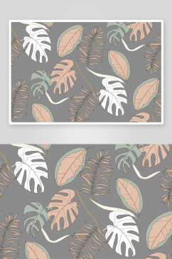热带植物树叶矢量背景底纹纹理