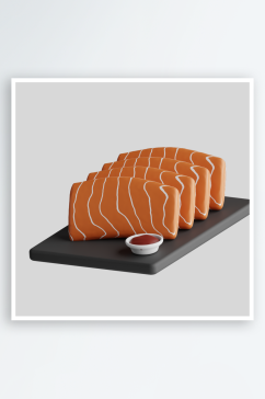 3D立体卡通日本美食寿司小吃点心甜品PN