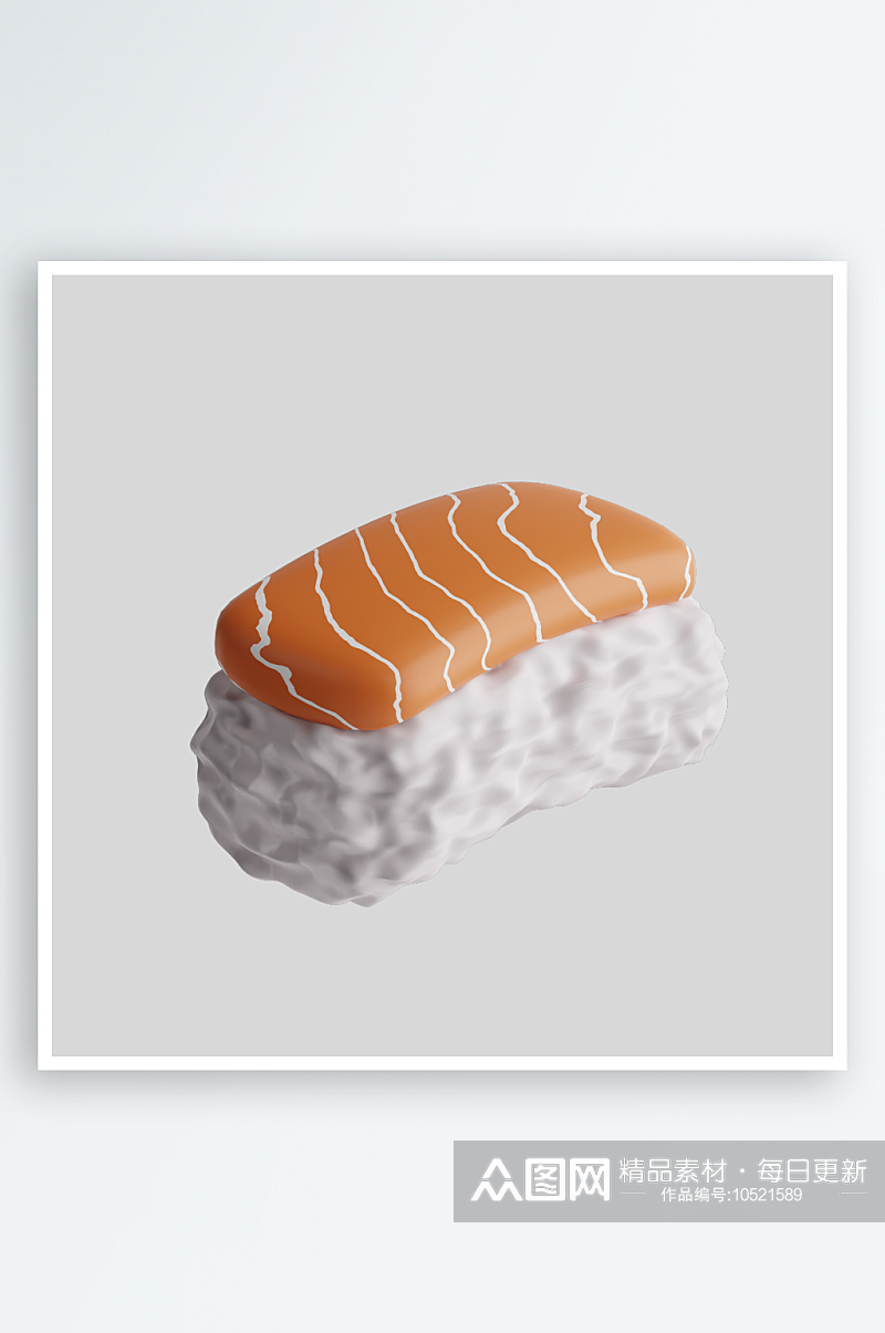 3D立体卡通日本美食寿司小吃点心甜品PN素材