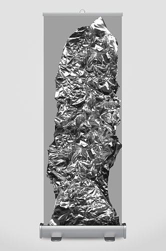 银色科幻金属铝箔褶皱肌理海报背景底纹素材