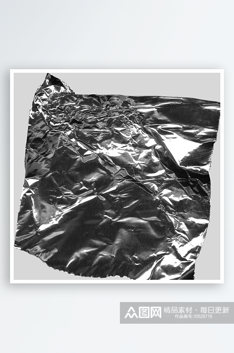 银色科幻金属铝箔褶皱肌理海报背景底纹p素材