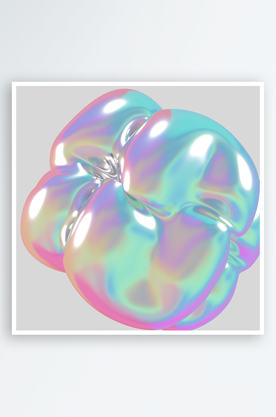 虹彩3D立体抽象艺术铝箔金属几何拼贴PN