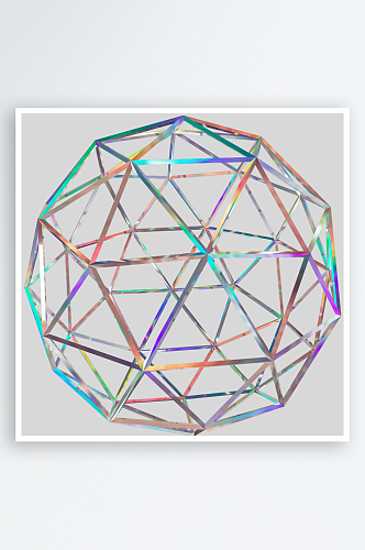 虹彩3D立体抽象艺术铝箔金属几何拼贴PN