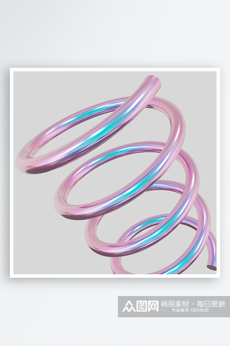 虹彩3D立体抽象艺术铝箔金属几何拼贴素材
