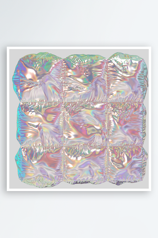 虹彩3D立体抽象艺术铝箔金属几何拼贴P