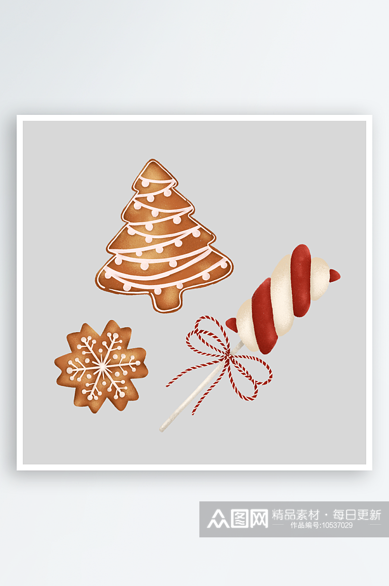 优雅冬季圣诞节新年节日手绘插图插画pn素材