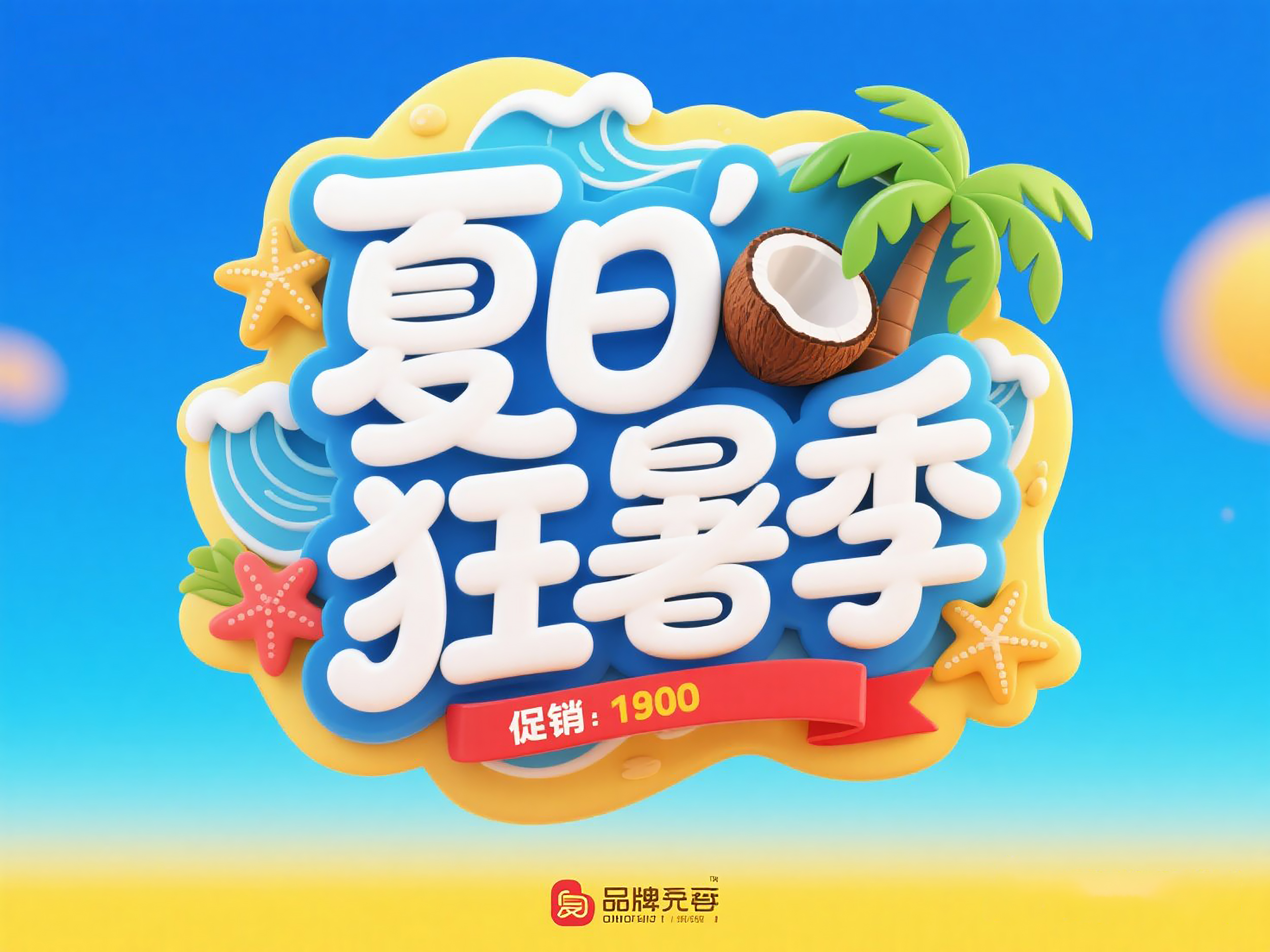 夏日狂暑季艺术展板素材