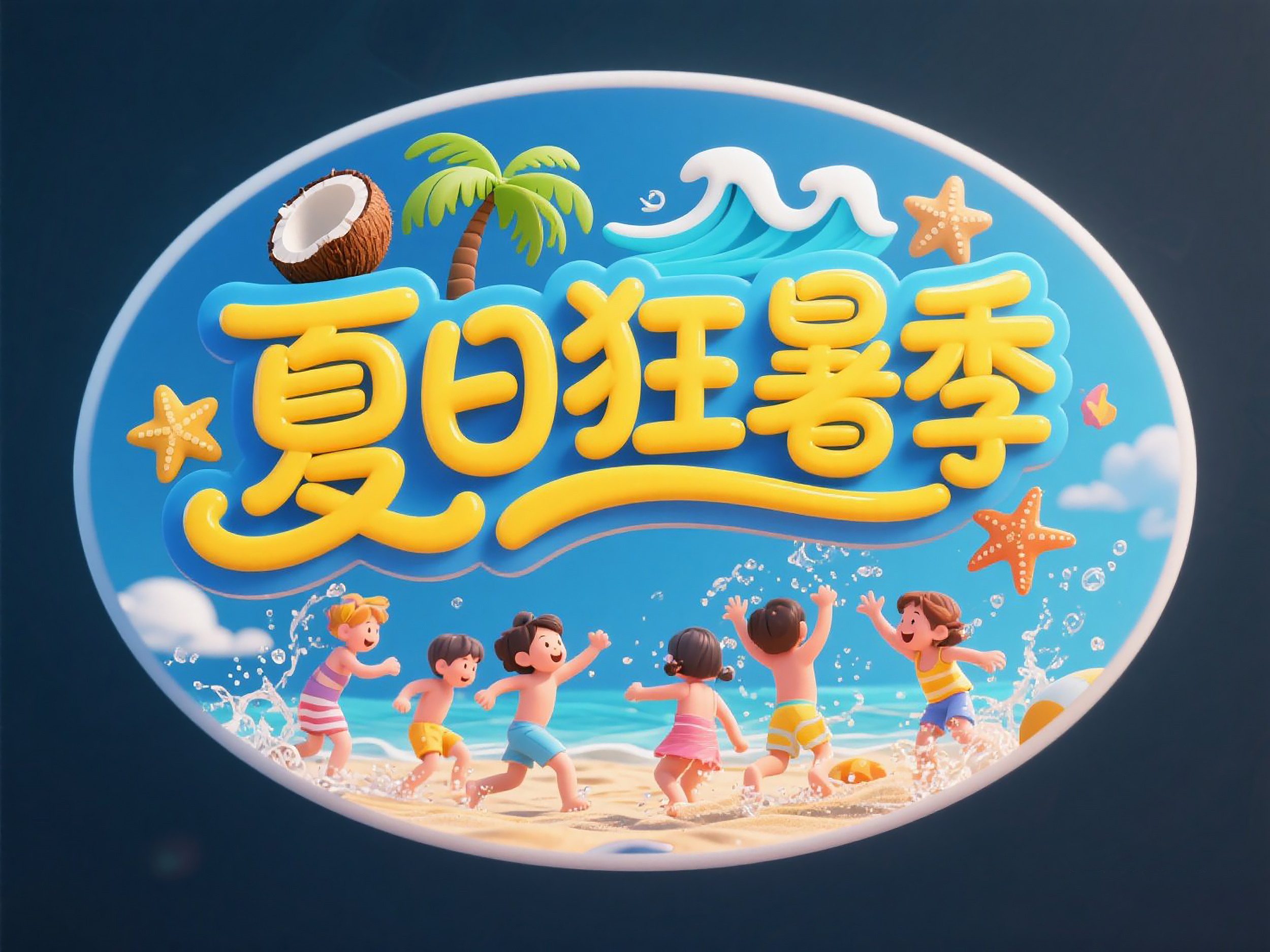 夏日狂暑季艺术展板素材