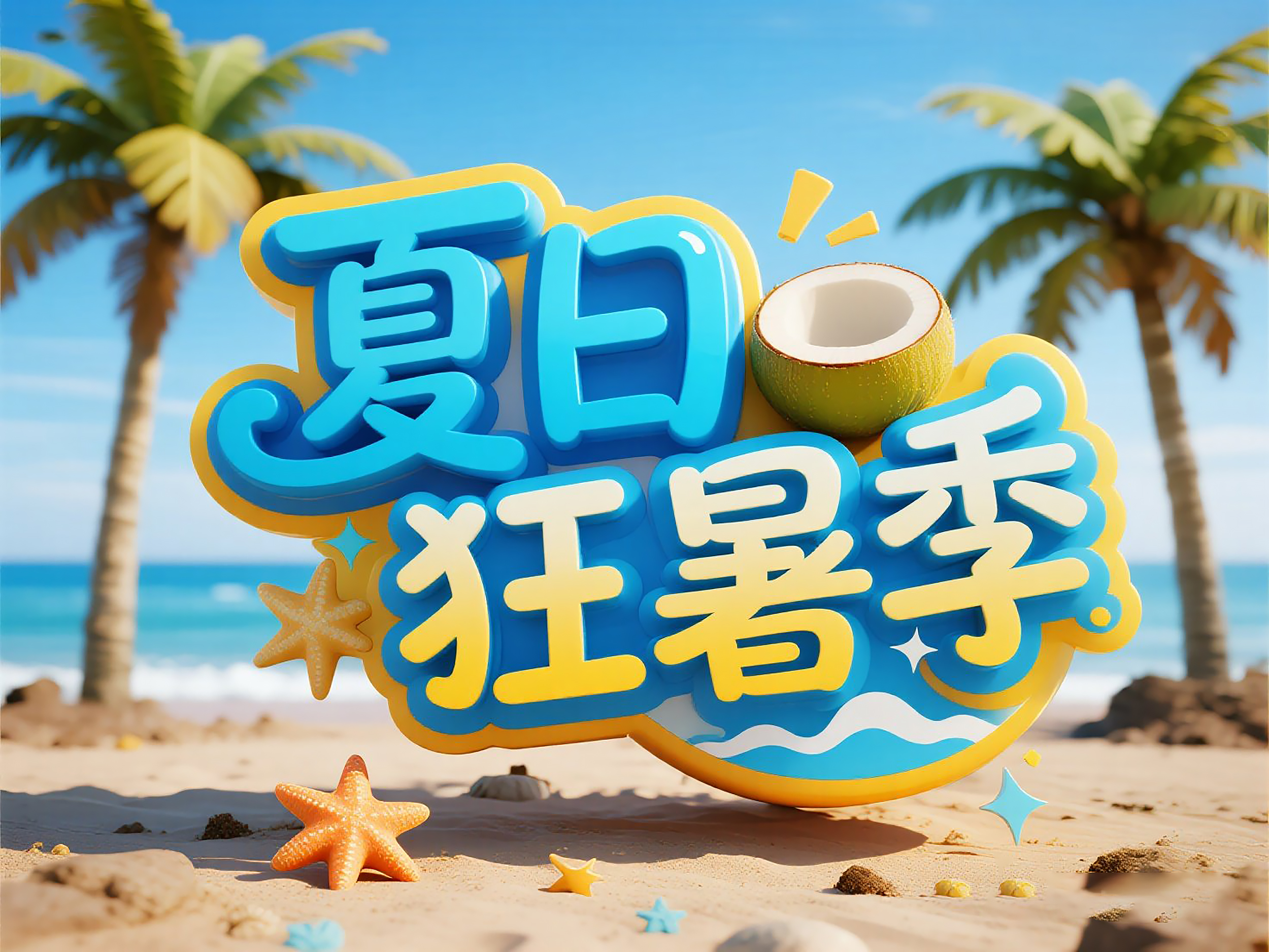 夏日狂暑季艺术展板素材