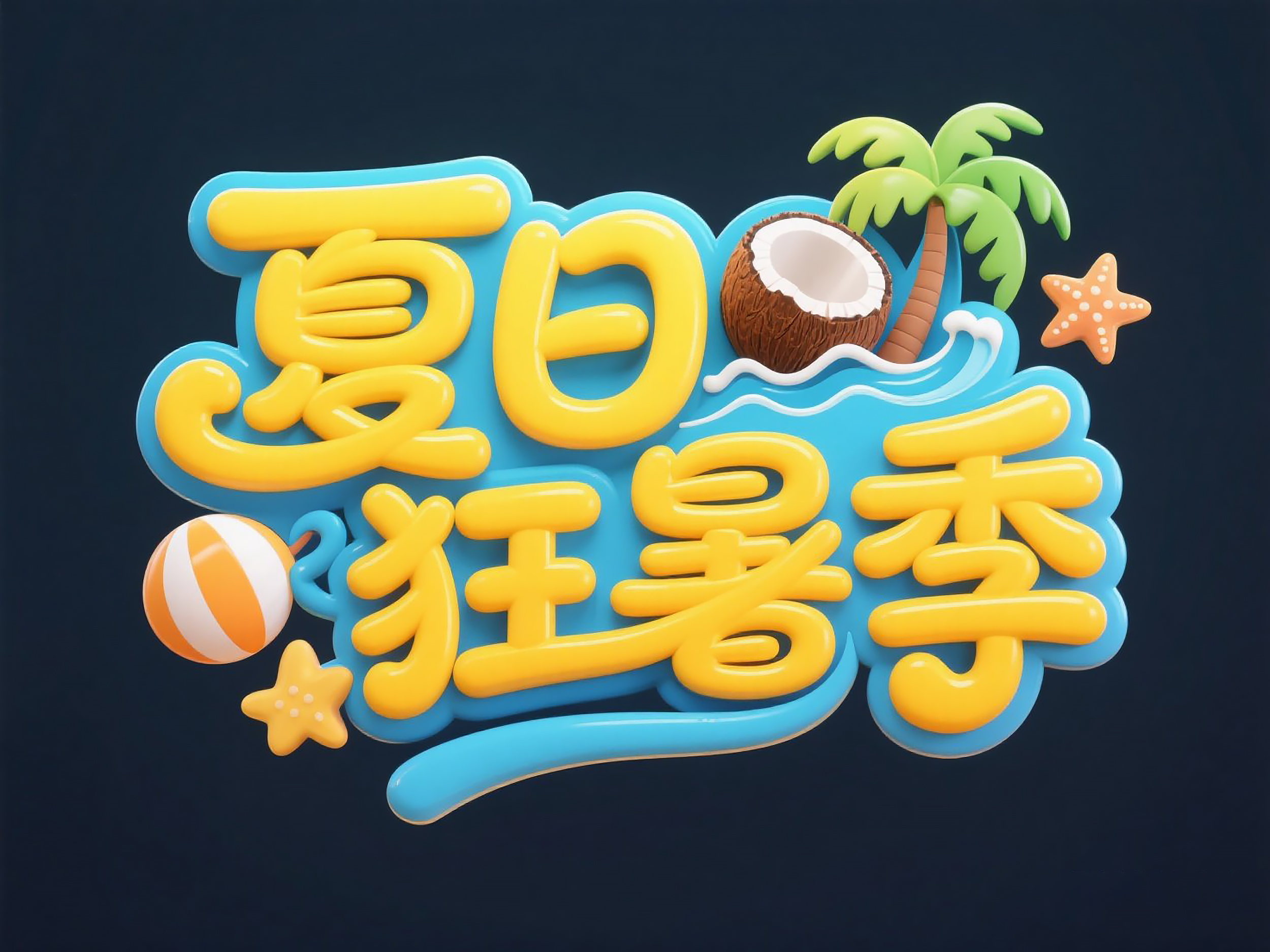 夏日狂暑季艺术展板素材