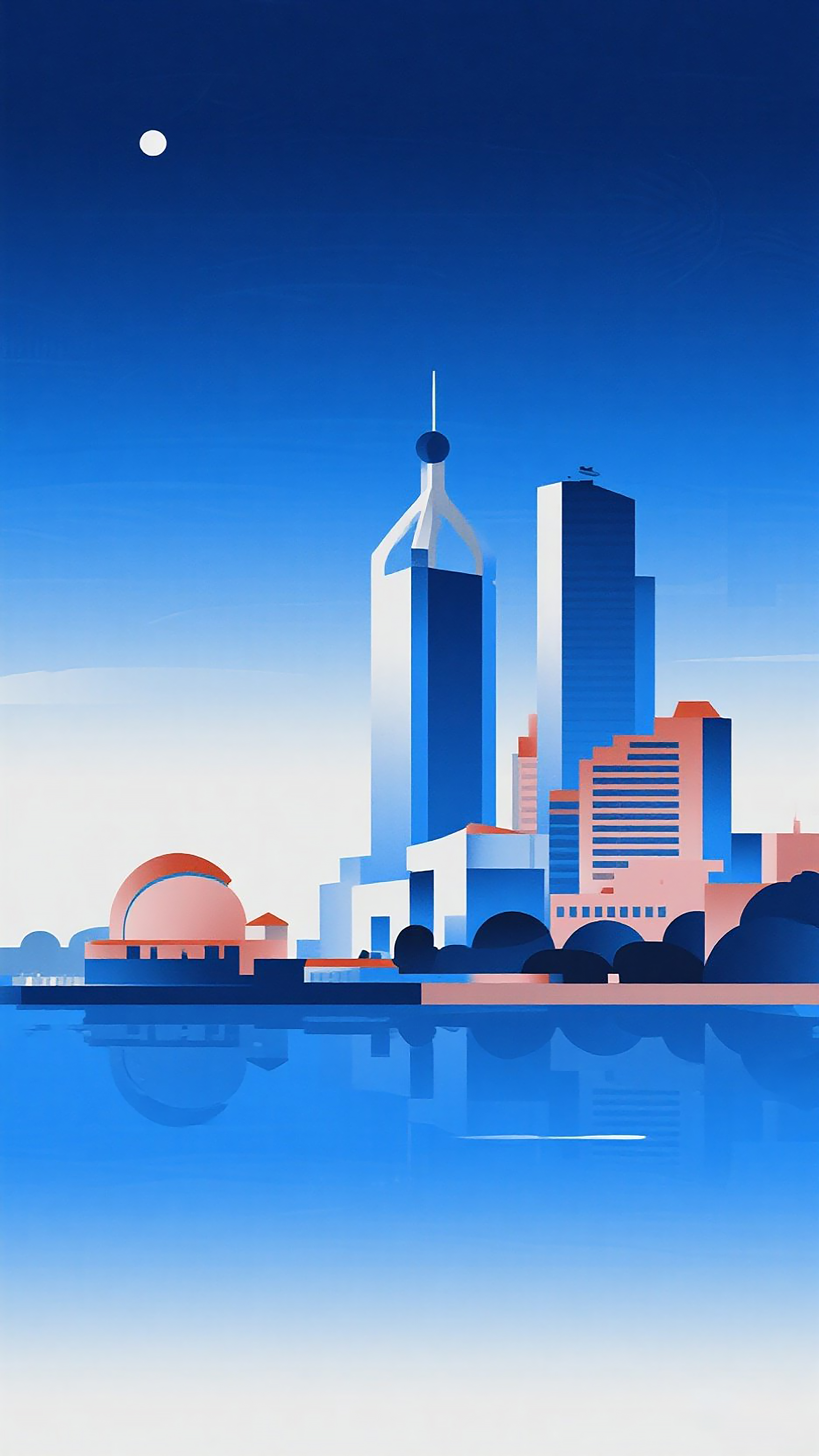 青岛地标建筑渐变插画素材