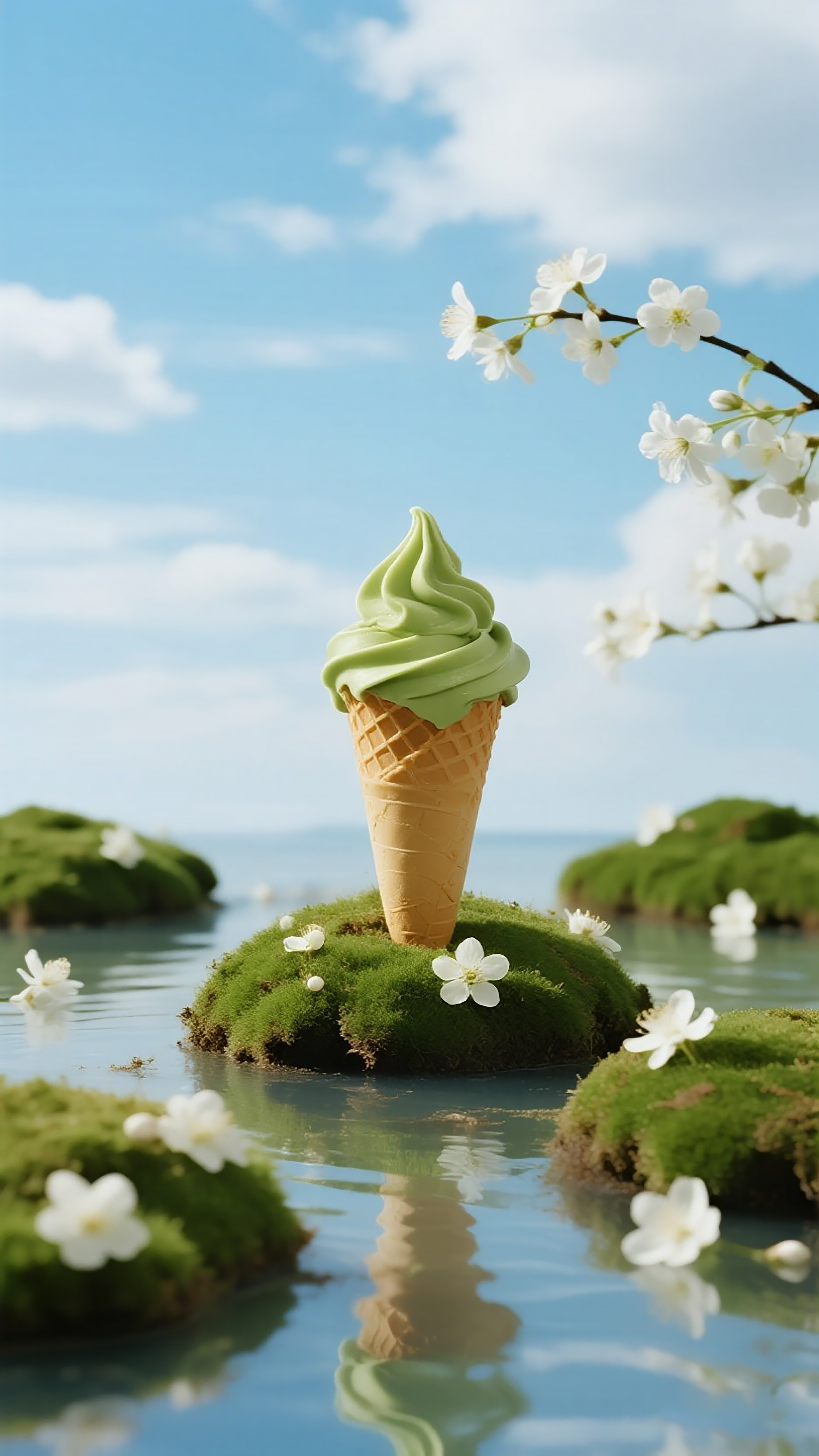 抹茶冰淇淋摄影图片素材