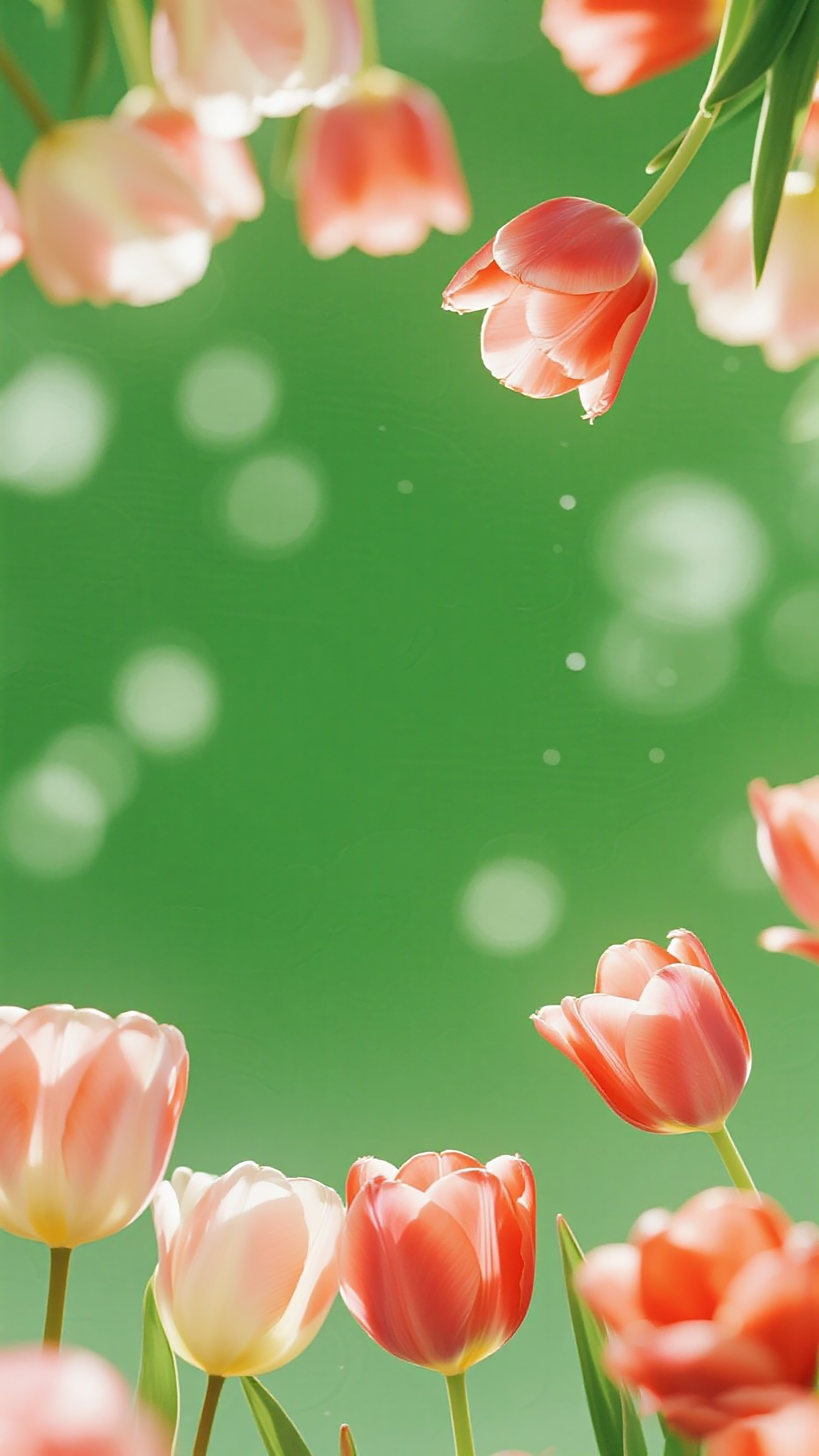 郁金香花朵蔓延唯美底图素材