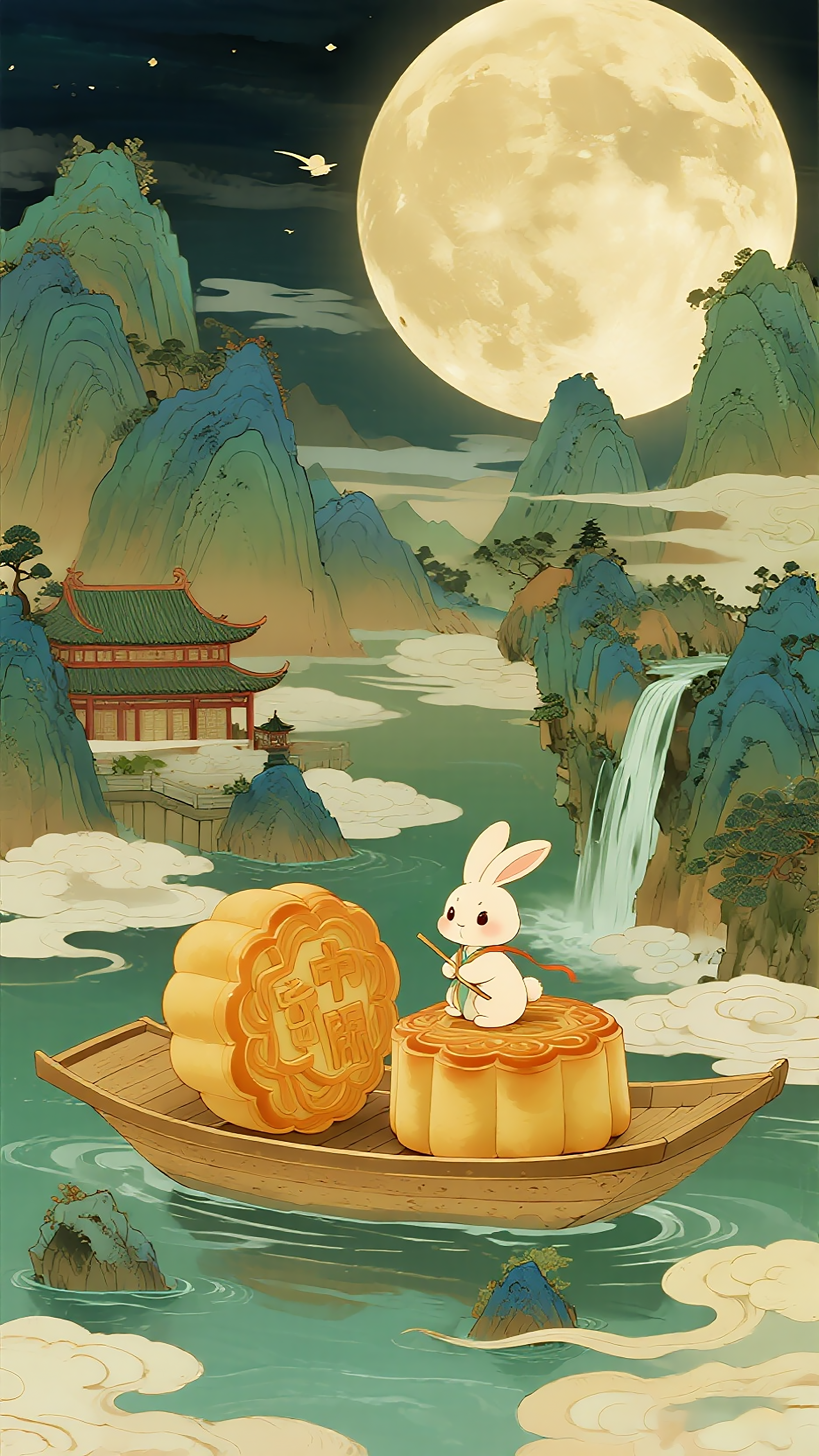 中秋节国潮背景素材素材