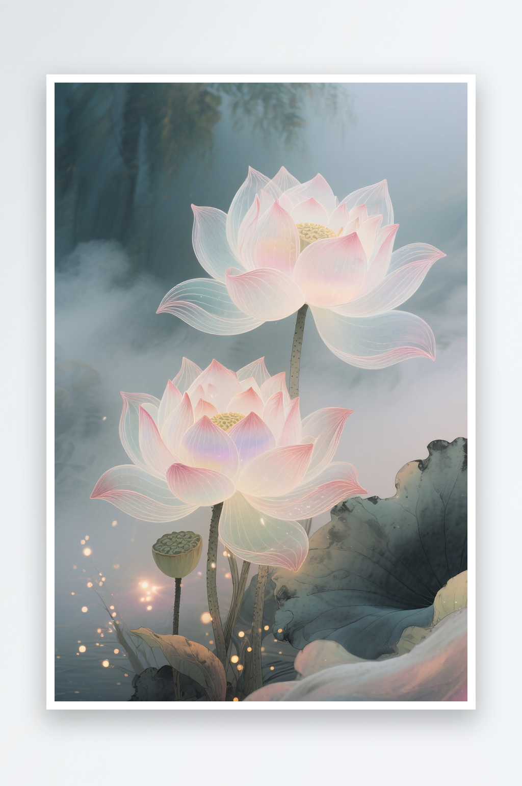 白莲花白荷花图片素材素材