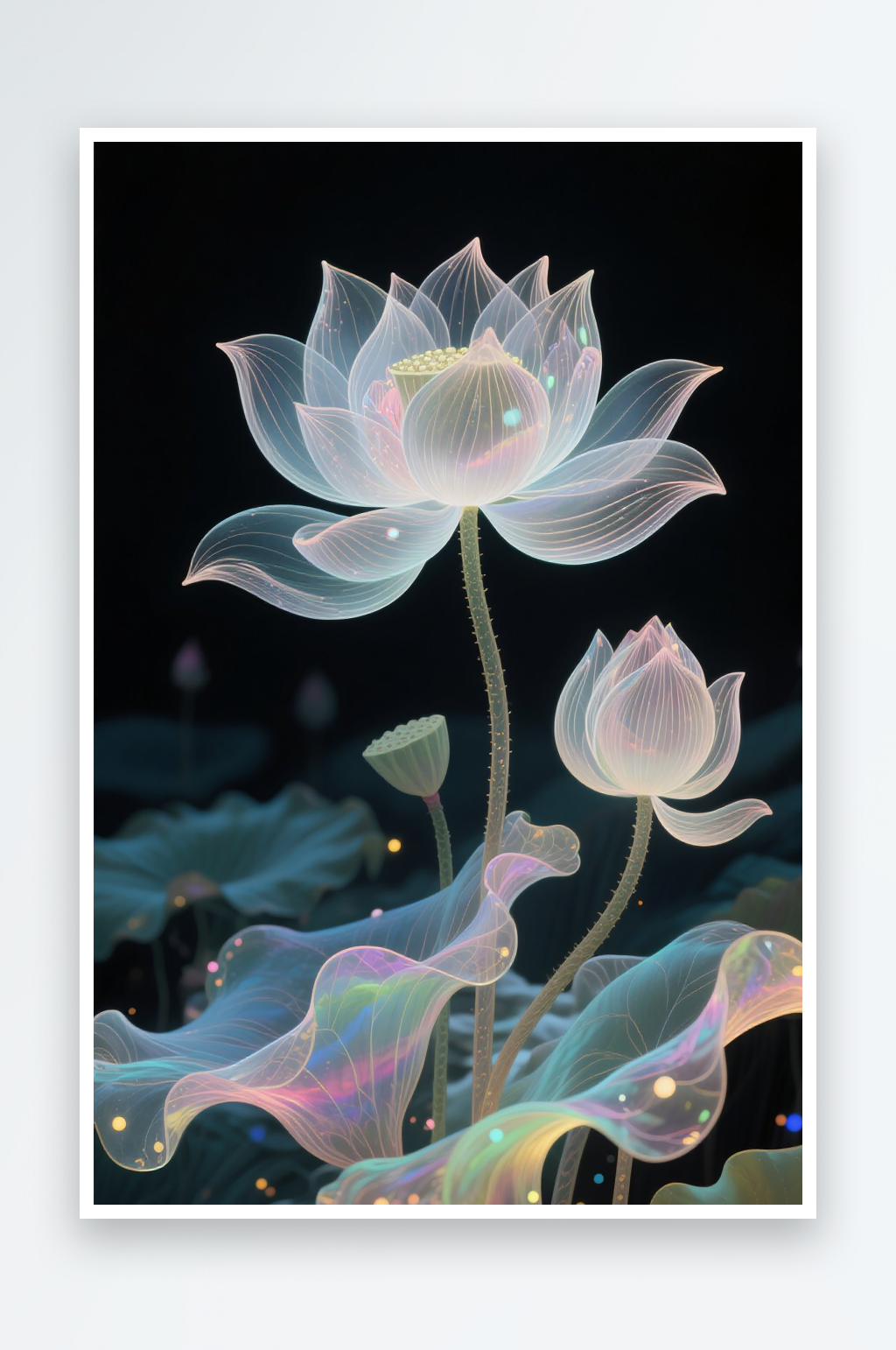 白莲花白荷花图片素材素材