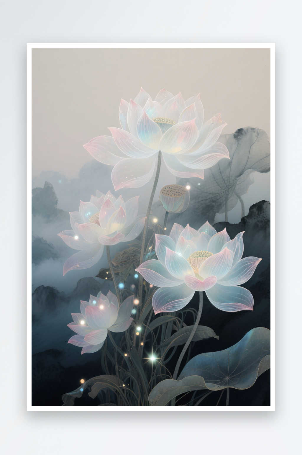白莲花白荷花图片素材素材