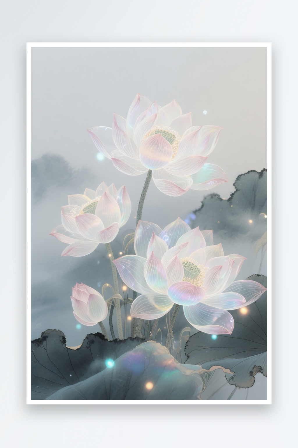 白莲花白荷花图片素材素材