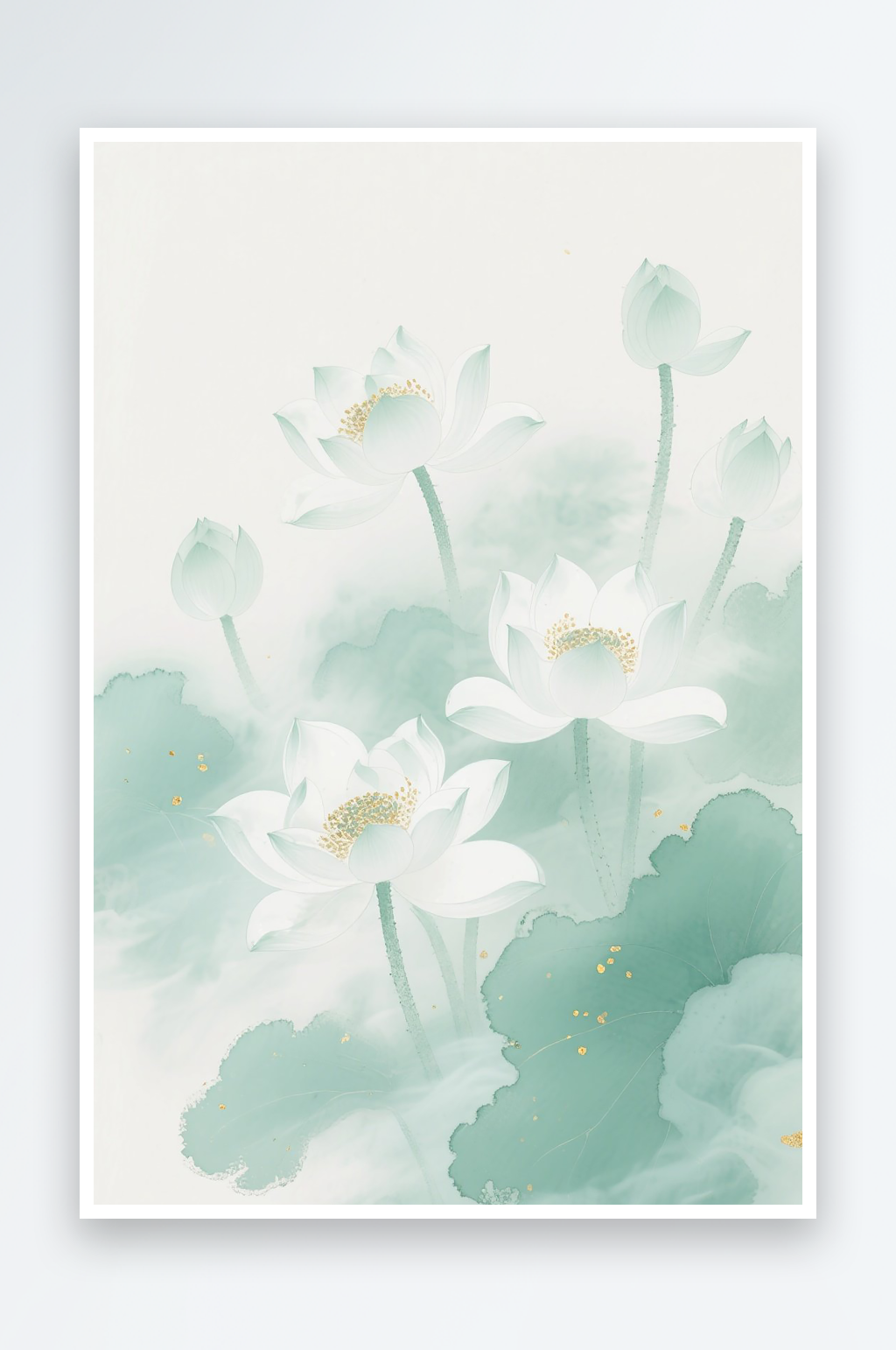 白莲花白荷花图片素材素材