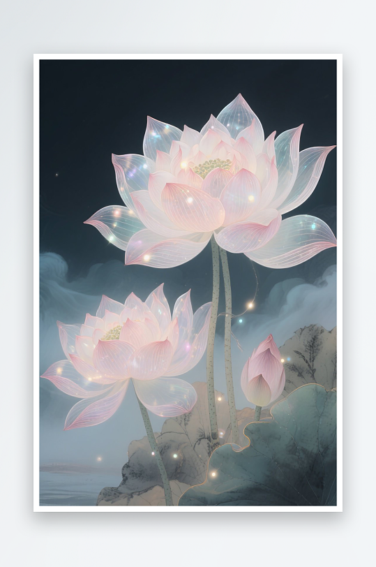 白莲花白荷花图片