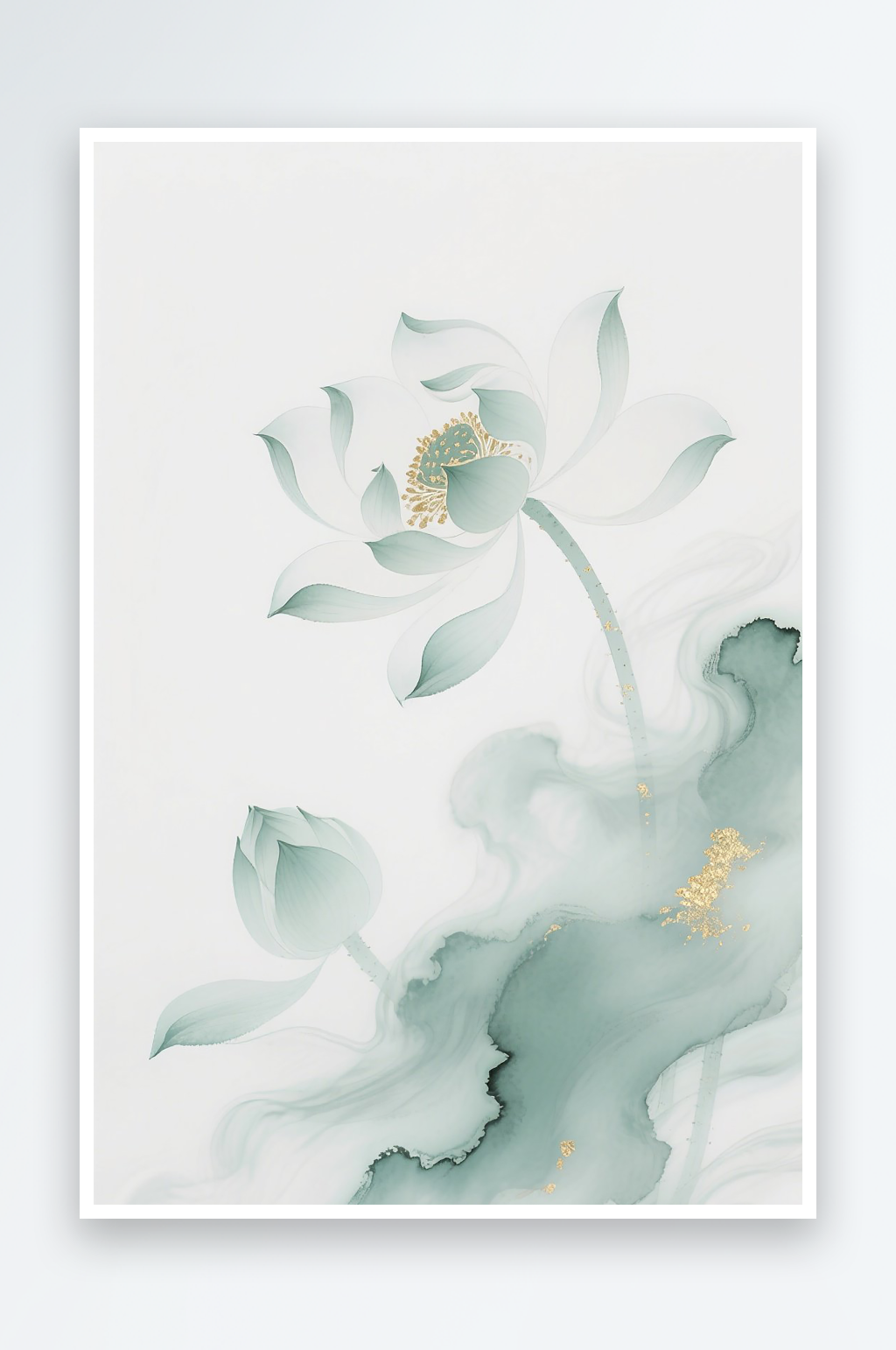 白莲花白荷花图片素材