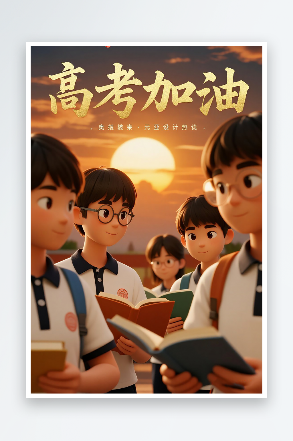 一张高考加油海报图片素材