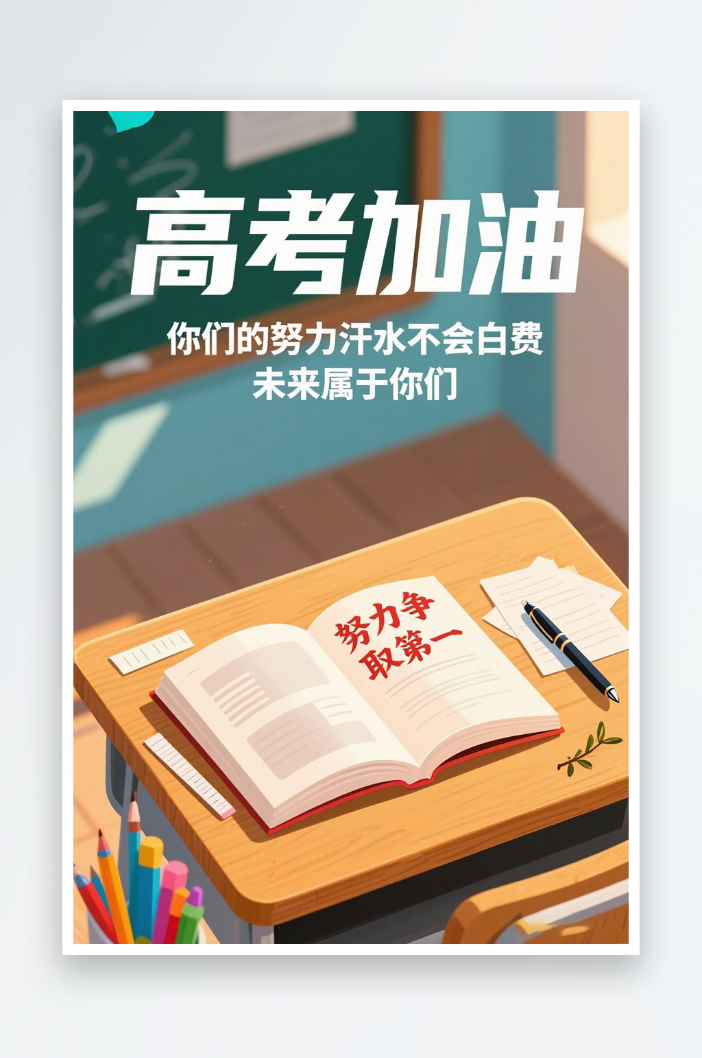 一张高考加油海报图片素材