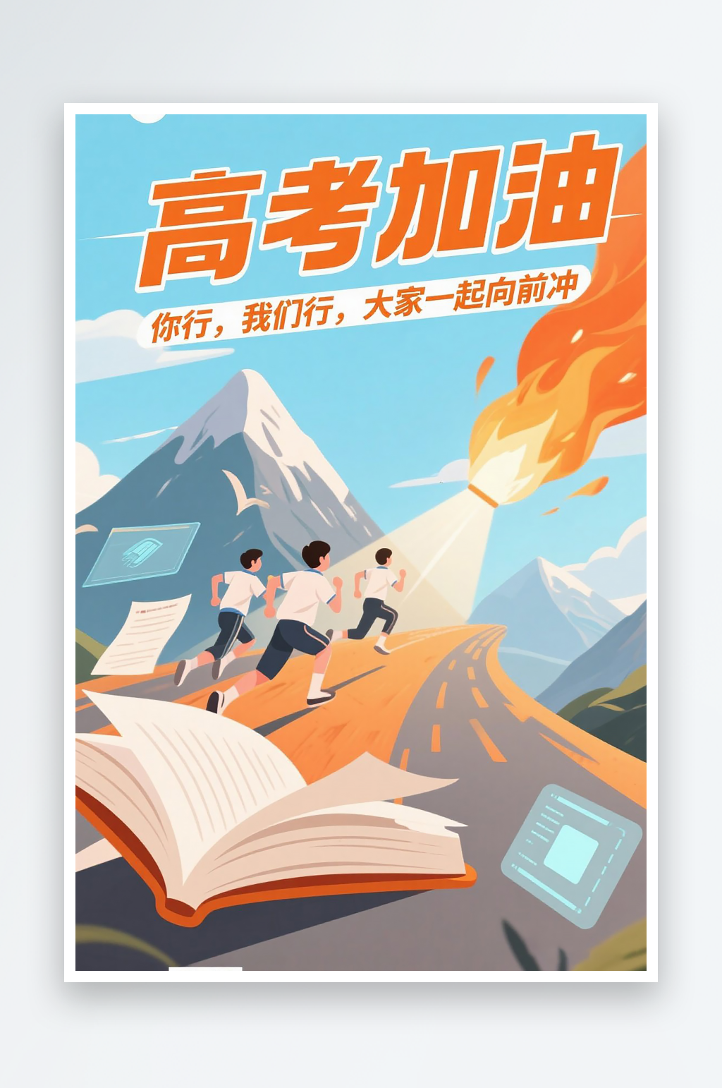 一张高考加油海报图片素材