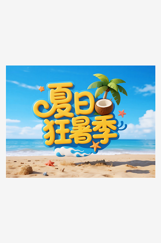 夏日狂暑季艺术展板