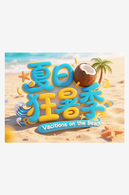 夏日狂暑季艺术展板