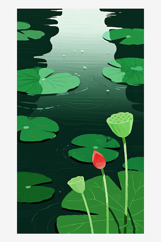 荷花高清素材插画