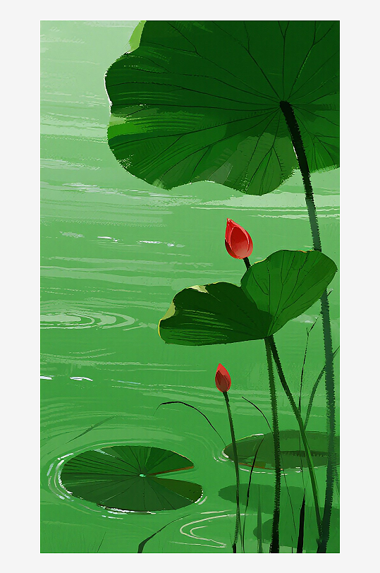 荷花高清素材插画