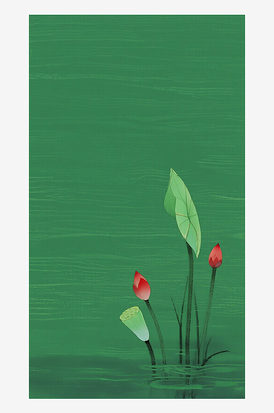 荷花高清素材插画