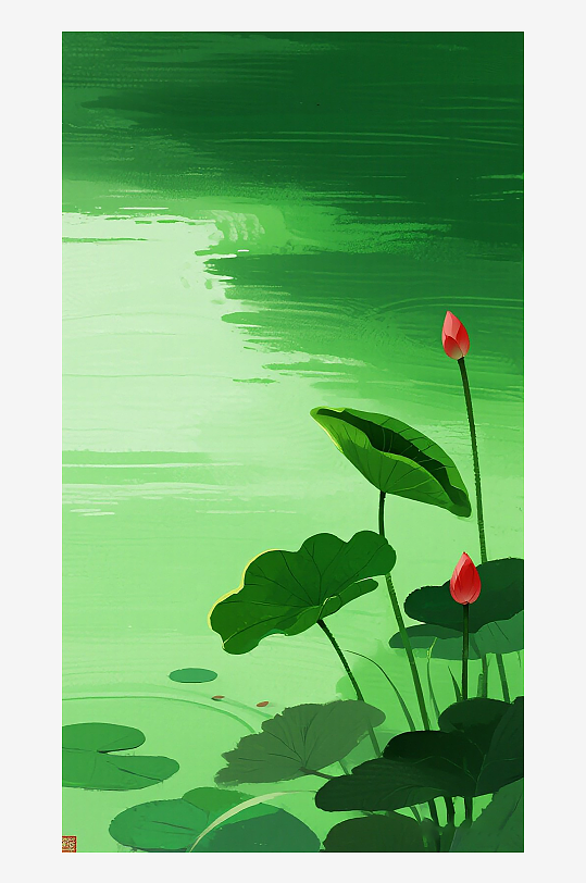 荷花高清素材插画