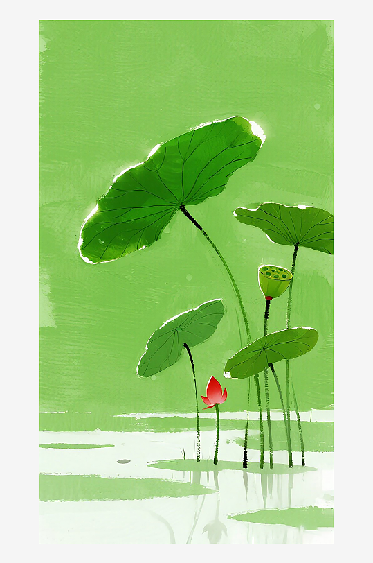 荷花高清素材插画
