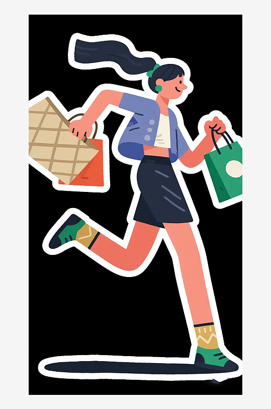 扁平年轻女子插画风格