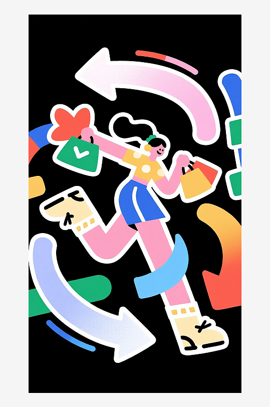 扁平年輕女子插畫風(fēng)格