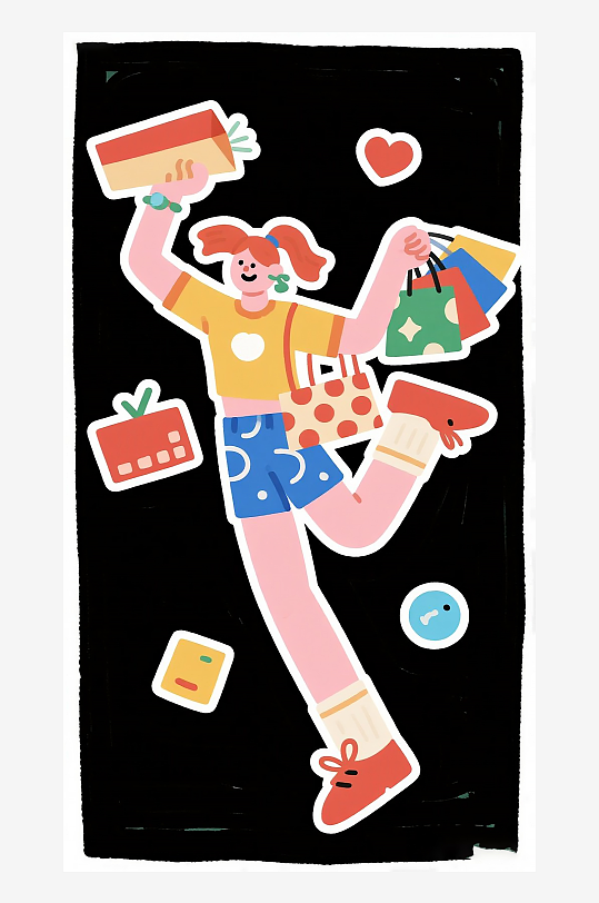 扁平年輕女子插畫風(fēng)格