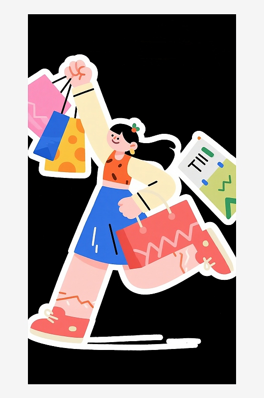 扁平年轻女子插画风格