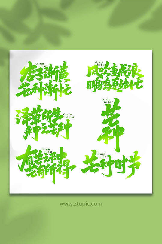 芒种汇总手写芒种节气艺术字