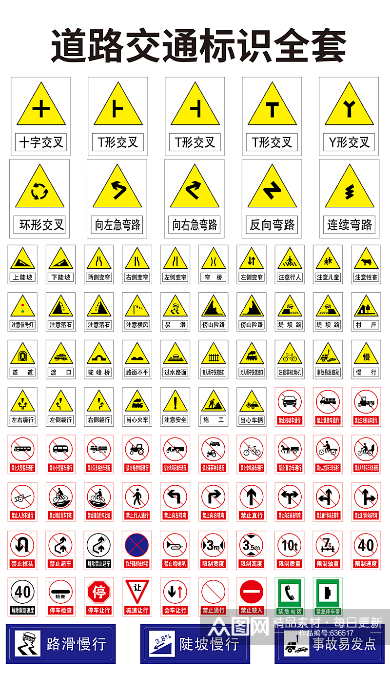 道路交通标识全套素材