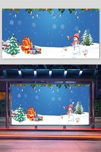 圣诞节背景招贴展板广告设计