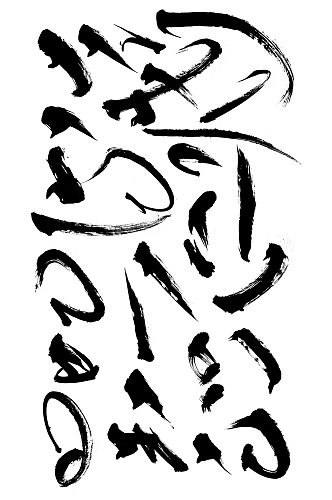 中式水墨笔刷痕迹素材