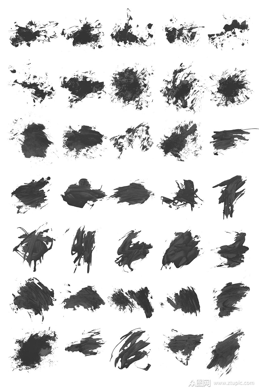 水墨笔刷痕迹素材