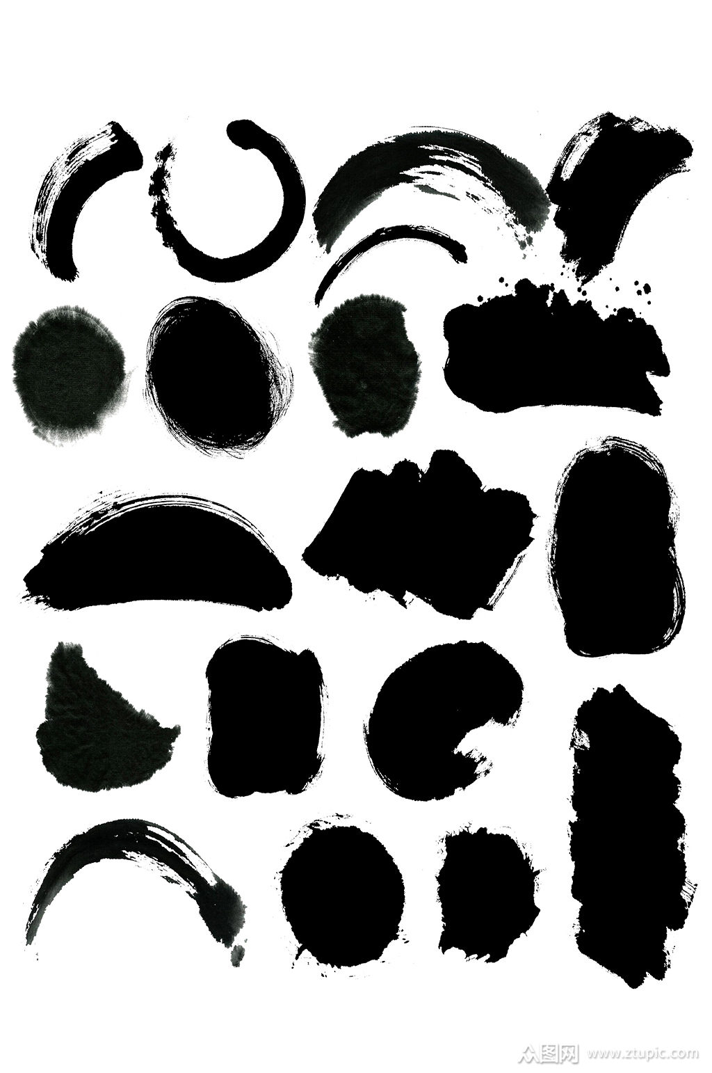 中式水墨墨点泼墨素材素材