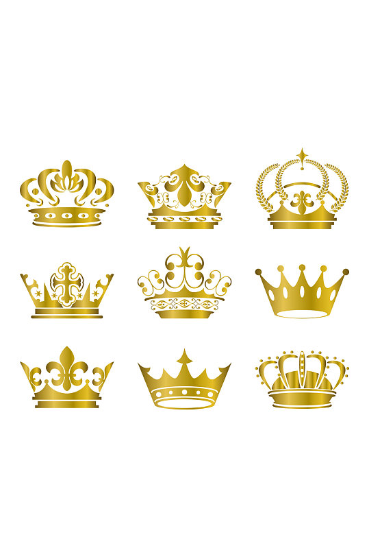 复古皇冠金色皇冠设计元素