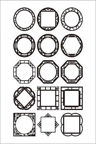 边框花窗圆形边框设计元素